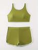 Solid Color Deep V Sexy Sport Split Swimsuit for Women - European & American Style