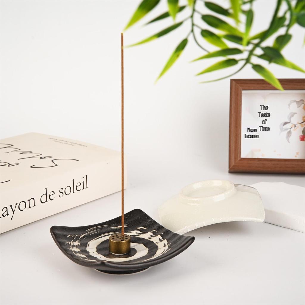 Zen Style Wabi-Sabi Square Ceramic Incense Holder Tray
