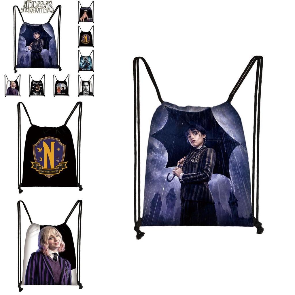 Mittwoch Die Addams Family Turnbeutel mit großer Kapazität Schultasche Reisetasche Kinder
