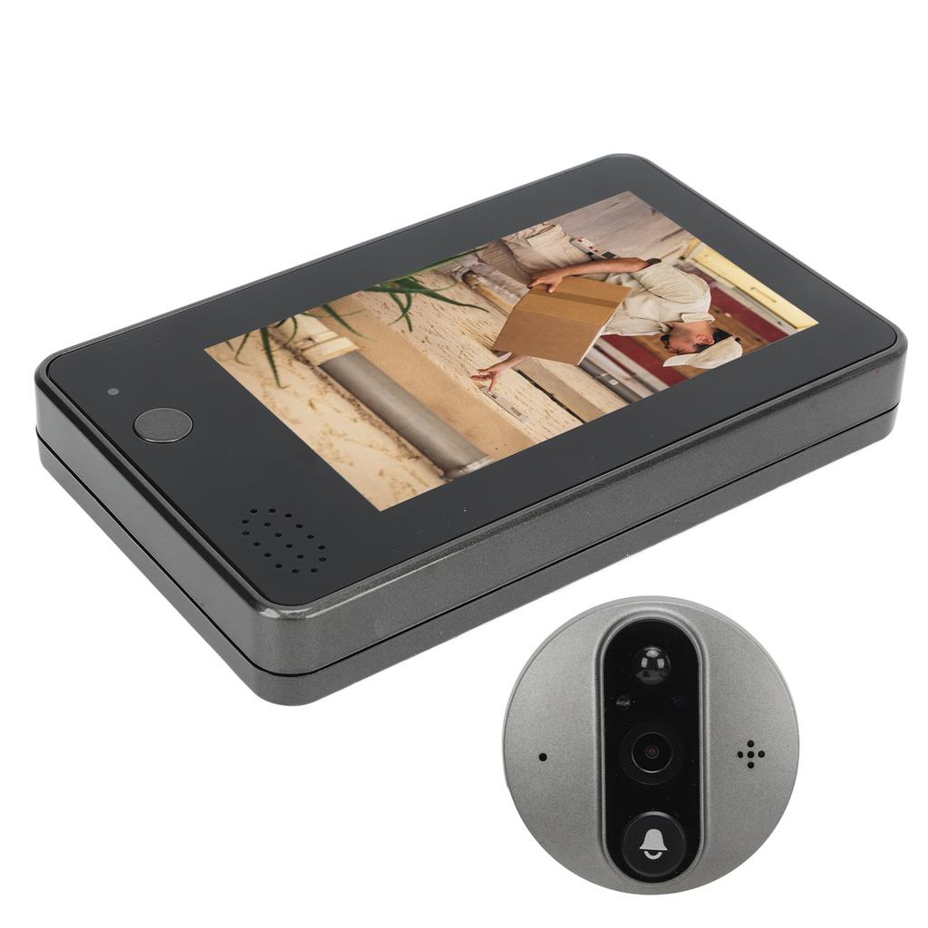 Peephole Camera 4.3in IPS Screen 1080P Infrared Night Vision Video Doorbell Viewer Two Way Audio
