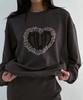 M.M.M Heart Print Logo Sweatshirt_Gray