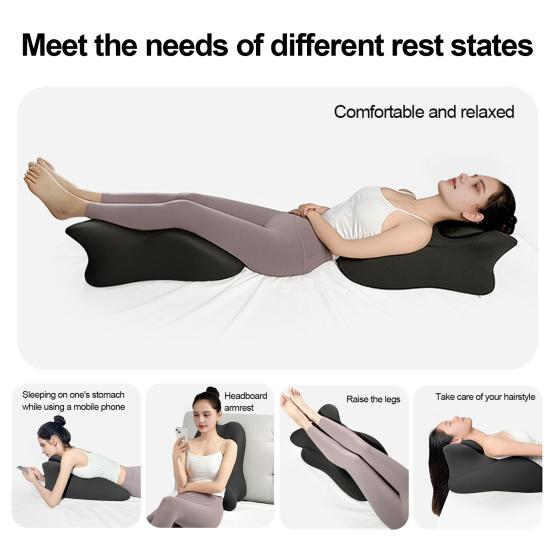 Yousheng Paar Kissen Rückenlehne mit wellenförmigem Design Ergonomische Haltungsunterstützung Memory-Schaum Gesäßkissen Beinkeil zum Sitzen und Liegen Brust