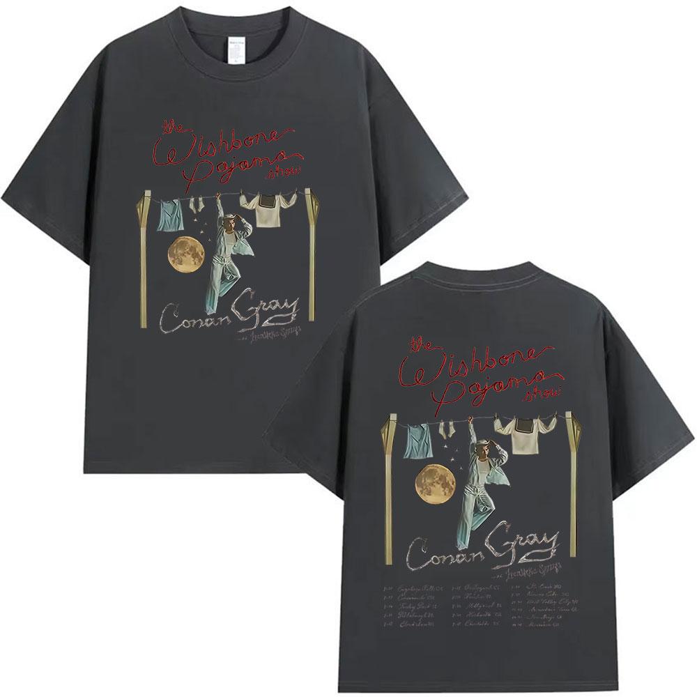 Conan Gray The Wishbone Pajama Show Tour 2025 Print T Shirts Unisex Women Harajuku Vintage Oversized Cotton T-shirt Y2k Streetwear