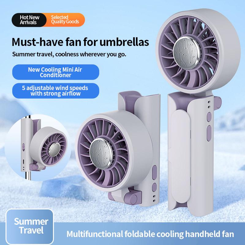 

2026 Rechargeable USB Handheld Clip Fan with Ice Pack for Outdoor Camping Standard серый