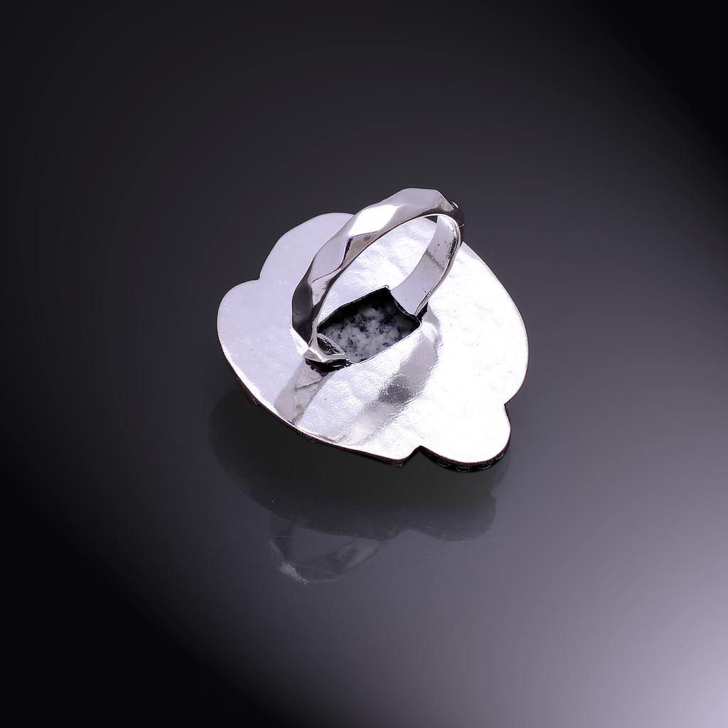 K2 Jasper Handmade 925 Sterling Silver Two Tone Gift Ring Size 9 V9p01