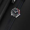 SKMEI Men's Sports Watch, Black, Leather Strap, Waterproof, Large, Casual, Business, Big Face, Analog, Fluorescent, Luxury, Gift, Black/Blue