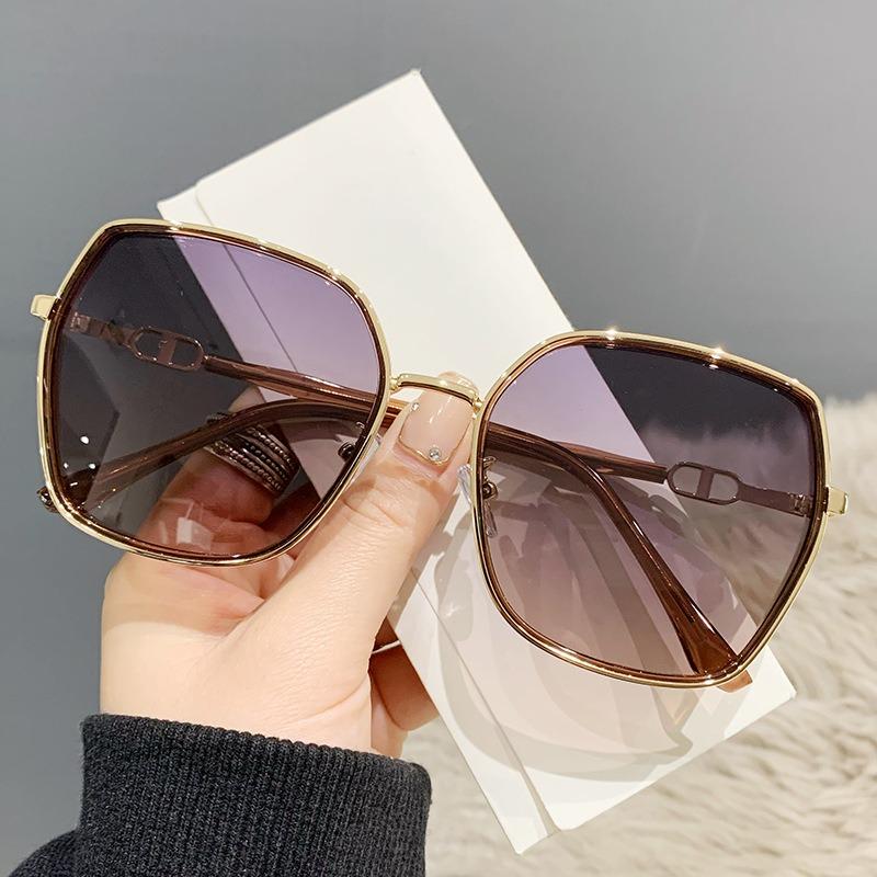 Korean Style Metal Frame Glasses Salamin Sunglasses for Women Square Sunglasses UV Protection