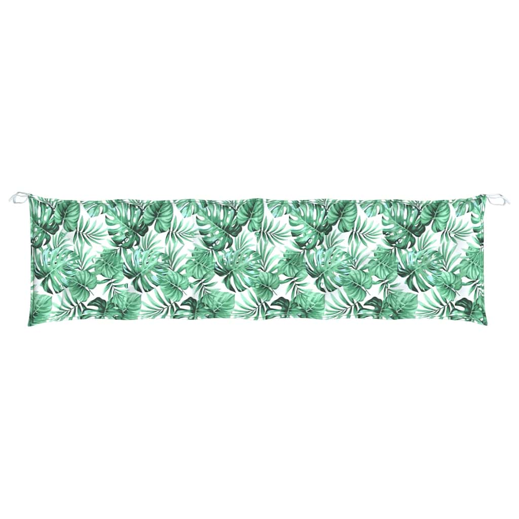 Garden Bench Cushion with Leaf Pattern 200 x 50 x 7 cm Oxford Fabric