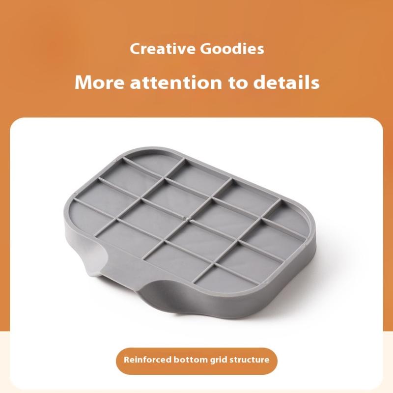 1 st Diskho Silikonbricka med Avlopp Tvål Svamp Förvaringshållare Diskho Skrubborste Tvålförvaringsställ