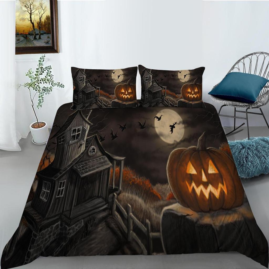 Halloween Theme Duvet Cover Luxury Bedding Cover Suit Snow Quilt Cover Boys Girls Single Size Bedding Cover