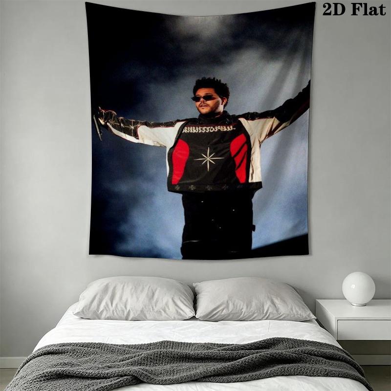 The Weeknd Wall Tapestry Aesthetic Wall Hanging Printed Fabric Blanket Decorative Tapestries for Bedroom Living Room Home Decor