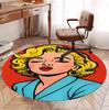 Marilyn Monroe Pattern Round Rug, Indoor/Outdoor Mat, for Picnic, Gameroom, Bedroom, Office, Living Room, Home Decor Carpet, Birthday Gift