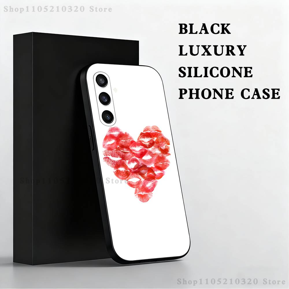 

Valentines Wine Red Lip Print Phone Case For Samsung S25,S24,S23,S22,S21,S20,S10,Ultra,Plus,Lite,FE,Soft Silicone Black Cover SamsungS20lite
