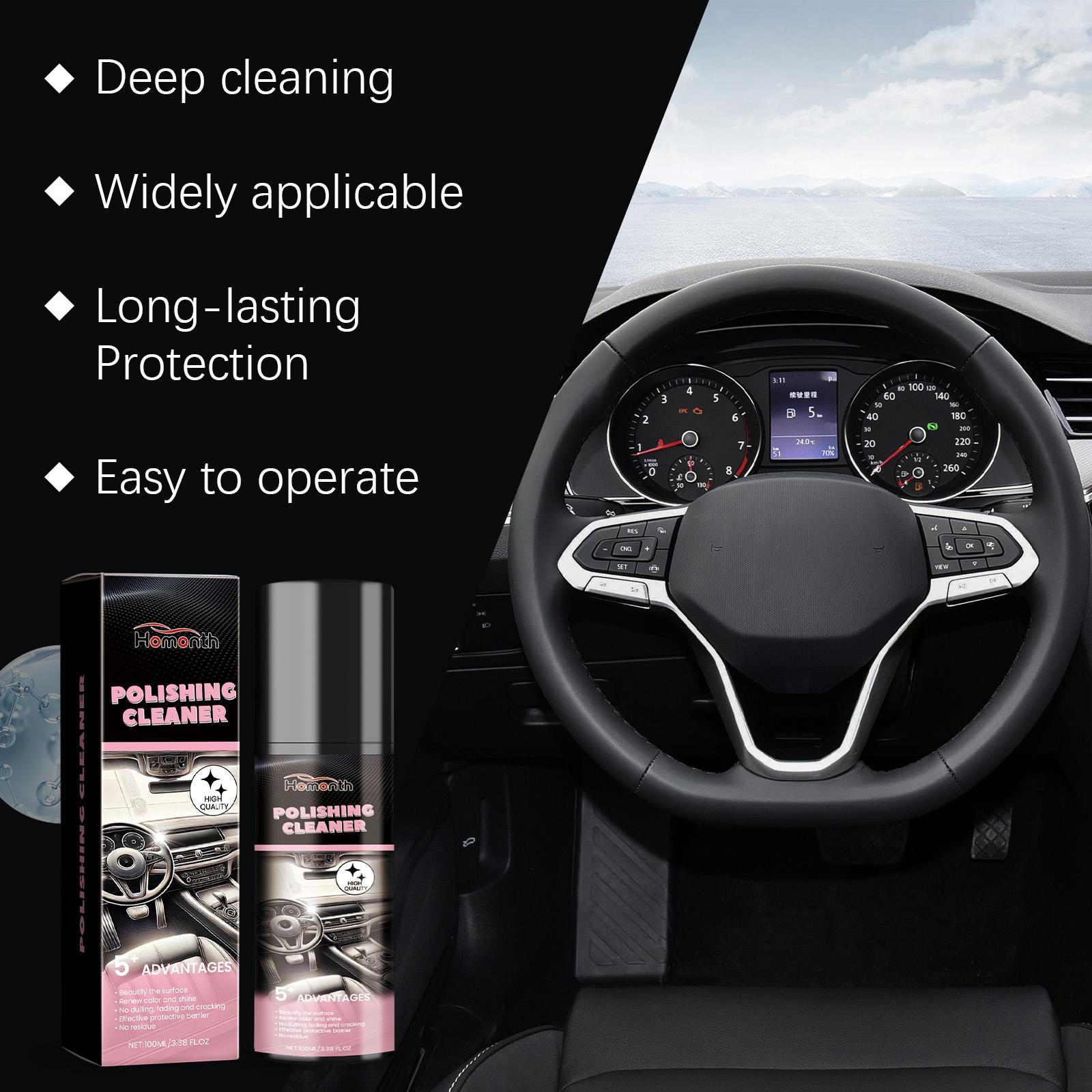 Lucidante Pulitore Interni Auto 100ml Protettivo Pulitore Interni Dettagliante Interni Spray Pulitore Totale Interni Auto Interni Tutto