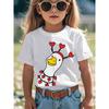 European sizes Boys & Girls Cute Goose Duck Valentines Day T-Shirt - Retro Short Sleeve Shirt with Goose & Duck Graphics, Round Neck Casual Top