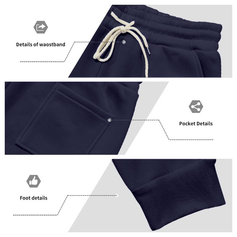Herren-Sweatshirt und Hosen-Set im amerikanischen Stil für Herbst/Winter, locker geschnitten, thermisch gefüttert mit Fleece, minimalistisch, lässig, mit Rundhalsausschnitt