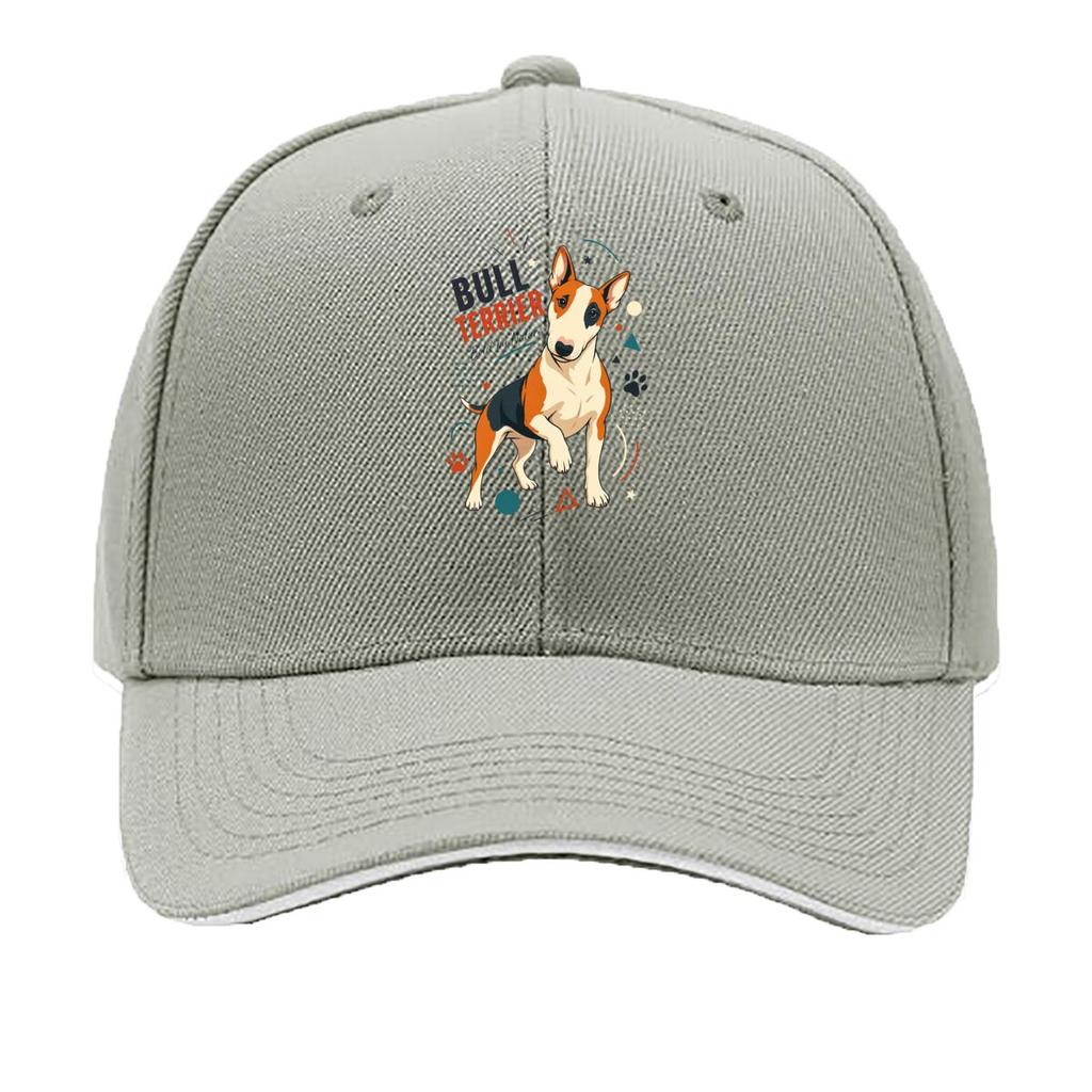 Playful Bull Terrier Pop Art Portrai Hip Hop hat Fashion Outdoor Sports Sandwich Baseball Cap