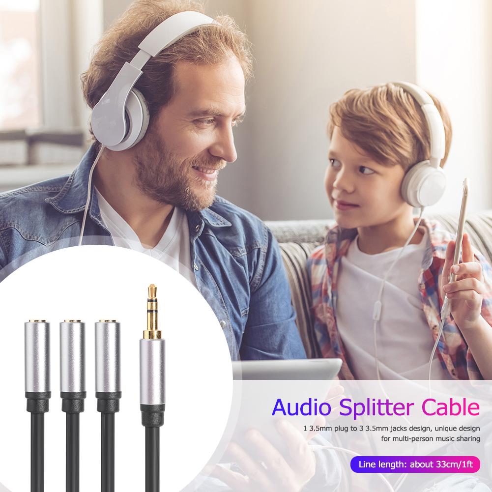 Câble Adaptateur Splitter Audio 3.5mm Plaqué Or TRS vers 3x Jack 3.5mm 1ftBon produit