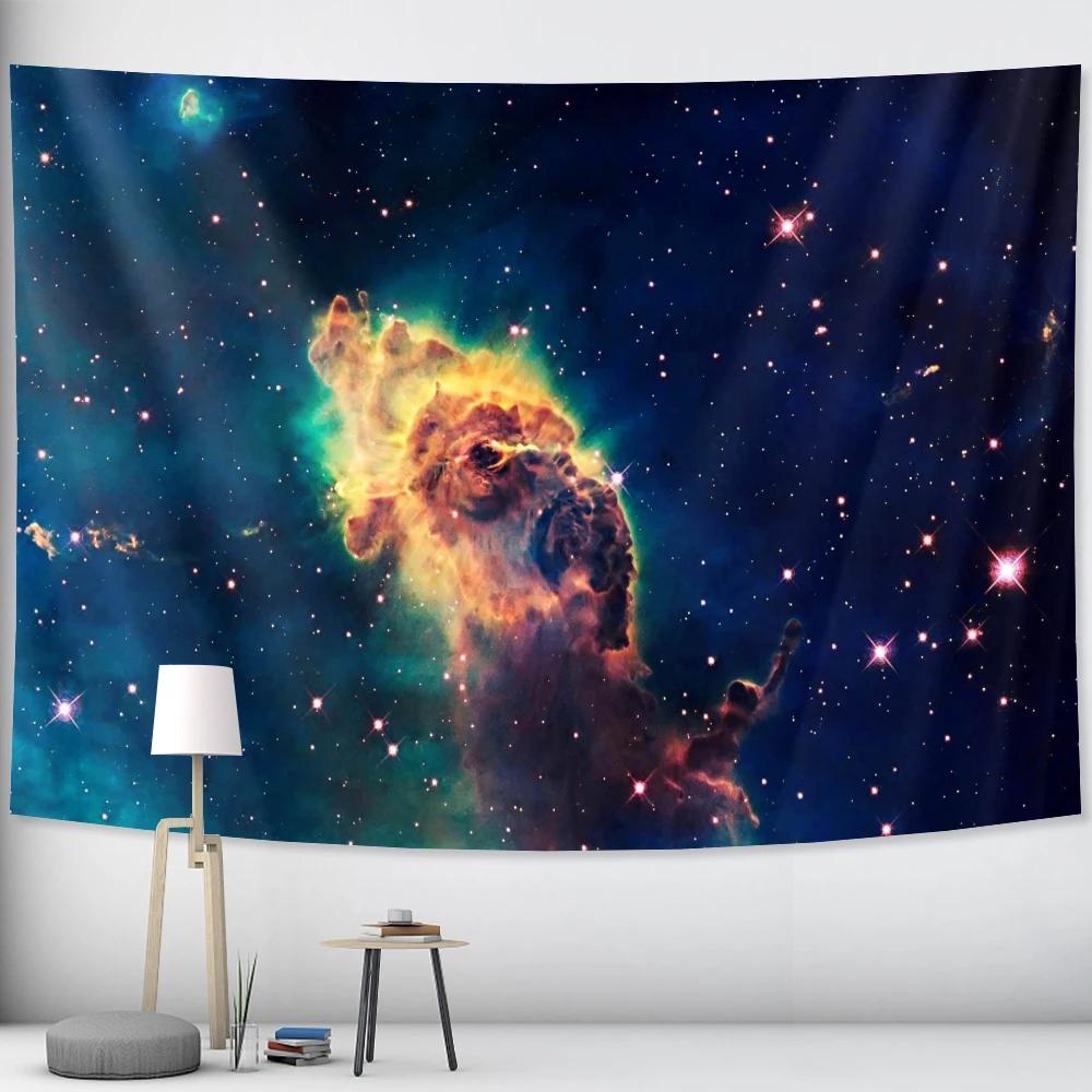 Starry Sky Tapestry Wall Hanging Psychedelic Scene Mandala Witchcraft Tapestry Hippie Bohemian Decorative Tapestry Yoga Mat