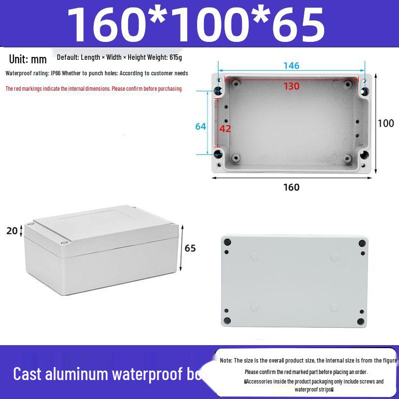 Druckguss-Aluminium Außenverteilerkasten IP65 Wasserdichtes Gehäuse