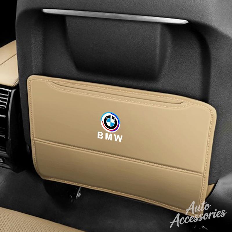 DJSA5 Car Seat Back Anti Kick Pad Prevent Dirt Protect Leather Cover For BMW 50th Anniversary 3 5 7 Series E83 F16 E70 Auto Accessory