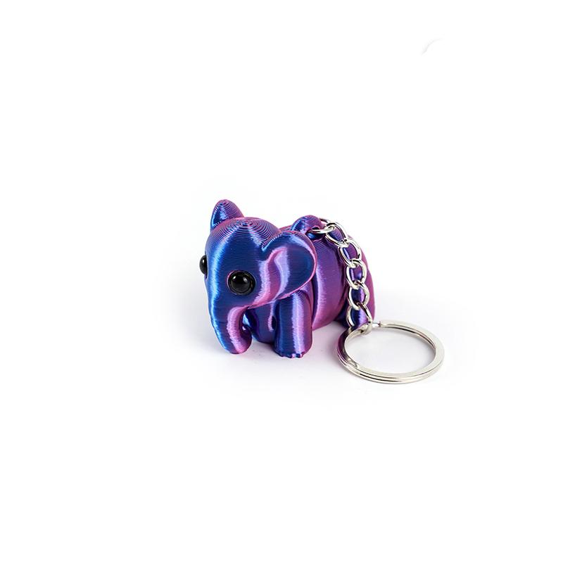Cute 3D Printing Elephant Keychain Creative Multi-Joint Movable Simulation Animal Bag Charm Accessories  Keychains Gift