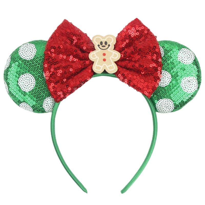 Neues Weihnachts-Mausohren-Stirnband für Mädchen Einheitsgröße Pailletten Schleife Haarband Festival Party DIY Haarschmuck Boutique