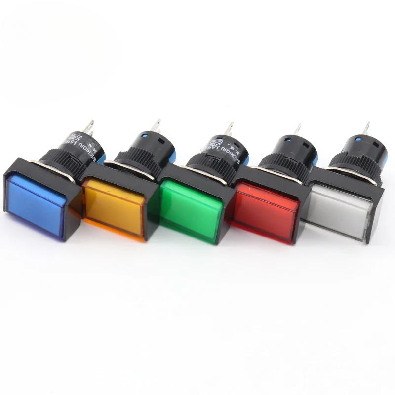 

1pcs 16mm Rectangle Momentary push button switch 3pins