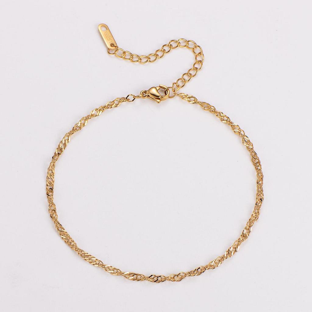 Versatile Korean-Style Water Wave Bracelet/Anklet - Elegant Women's Jewelry