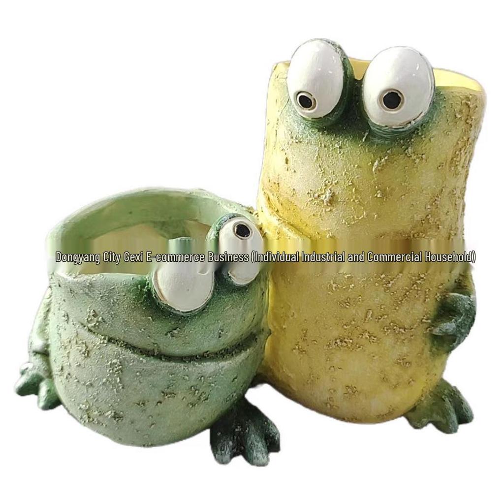 Creative Resin Frog Planter for Garden or Home Decor