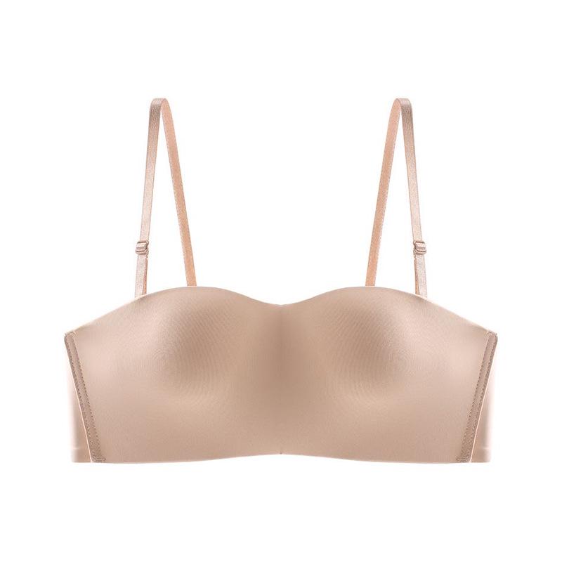 

Женский бесшовный бюстгальтер-бандо без косточек со съемными бретелями, противоскользящей поддержкой и красивым дизайном спинки 34/75 AB