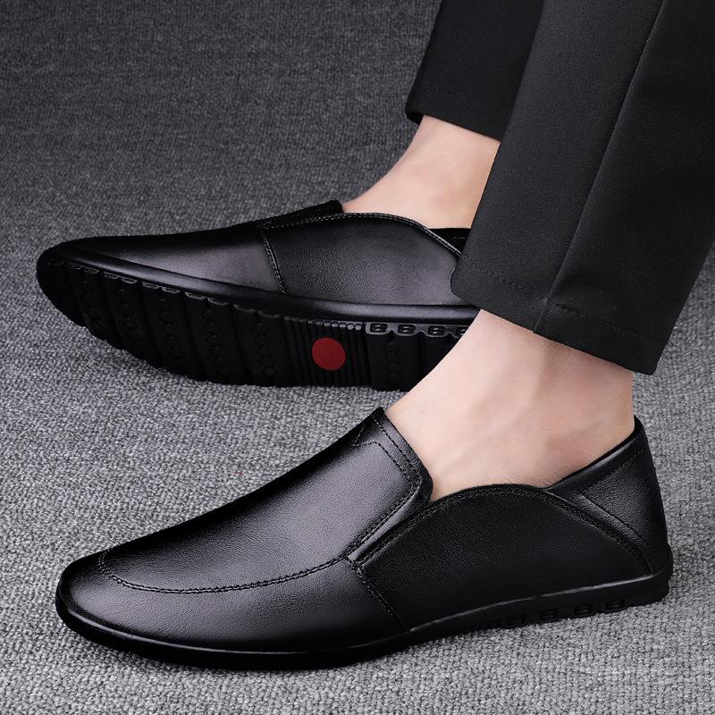Men's shoes 2025 summer new trend flat-bottomed foot two wear stepping on heels leather shoes fashion outdoor business casual shoes men