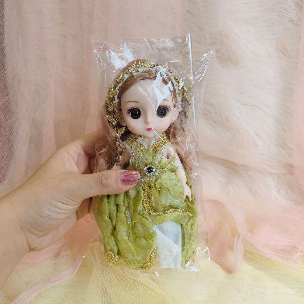 Mini Moveable Joints Princess Dress Doll Movabl Joints 3D Eyes Mini Doll Toys  Play House