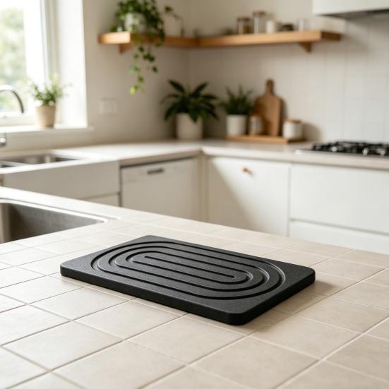 2Pcs Diatomaceous Earth Drying Pad Anti-Slip Leak-Proof Stone Sink Tray for