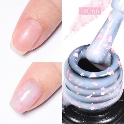 1 Flasche 7 ml milchiges Gelee weiß rosa Gel-Nagellack Soak Off UV-LED-selbstnivellierender Lack Nail Art Gold-Glitzer-Gel-Lacke