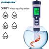 5 In 1 Water Quality Tester Digital PH Meter TDS EC Meter Salinity Temperature Tester Water Filter Purity Pen with Backlight