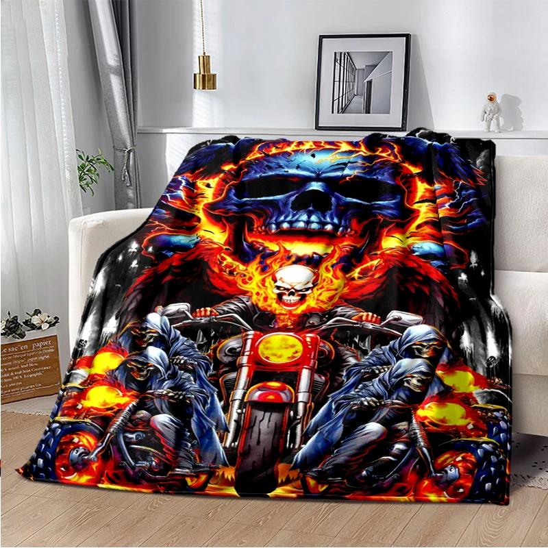 2026 New Marvel Horror Ghost Rider Cartoon Gift Soft Blanket,Soft Throw Blanket for Home Bedroom Bed Sofa Picnic Child Cover Kid