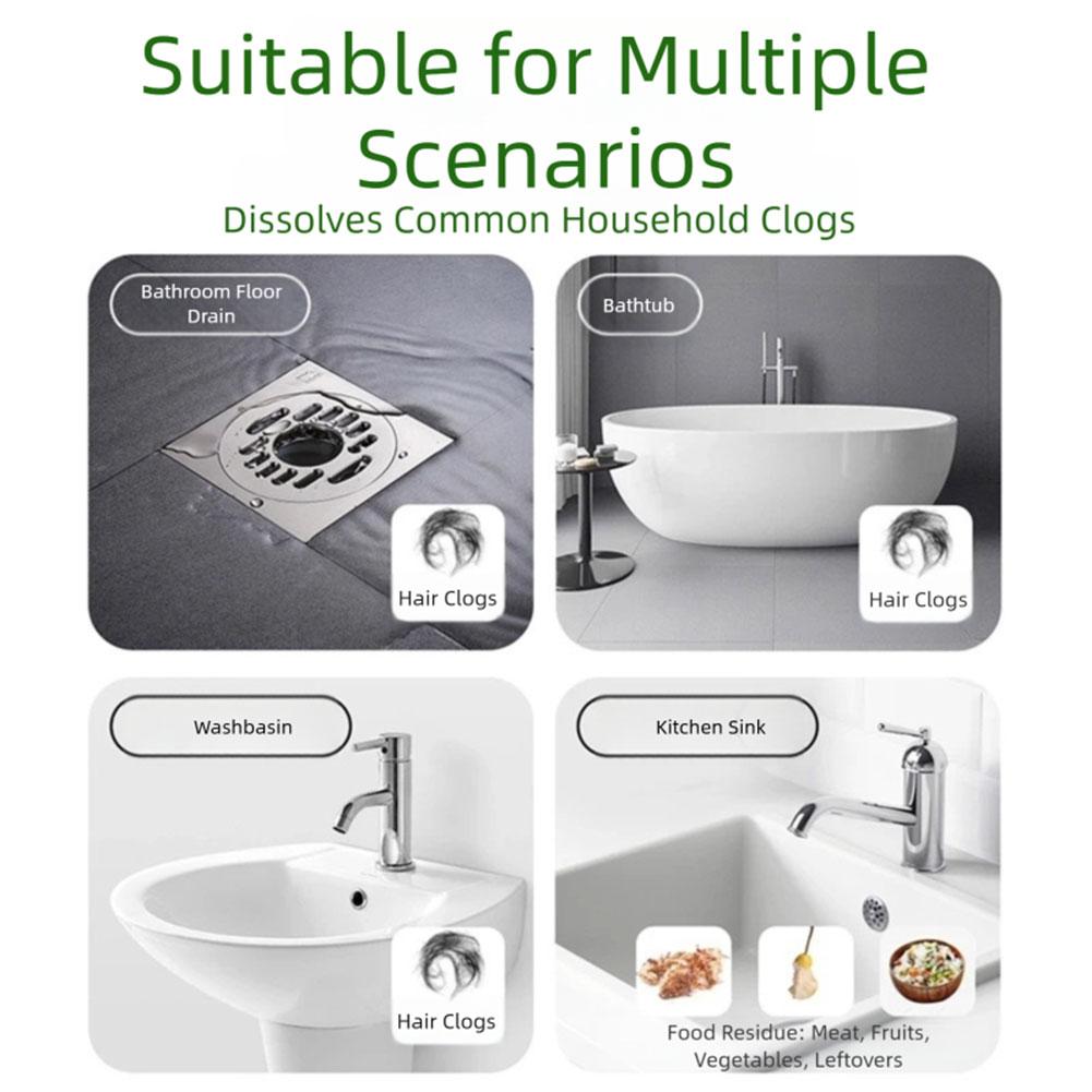 Pipe Dredging Powder Dredge Deodorant Toilet Sink Drain Cleaner Sewer Heavy Duty Powerful Bubble Powderv Dissolver Cleaner Tools