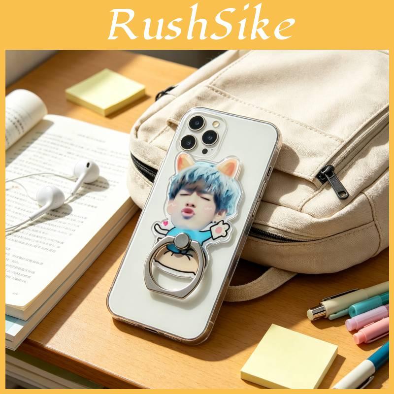 Kim Tae Hyung Min Yoon Gi Cartoon Phone Holder With Acrylic Back Panel And Metal Ring