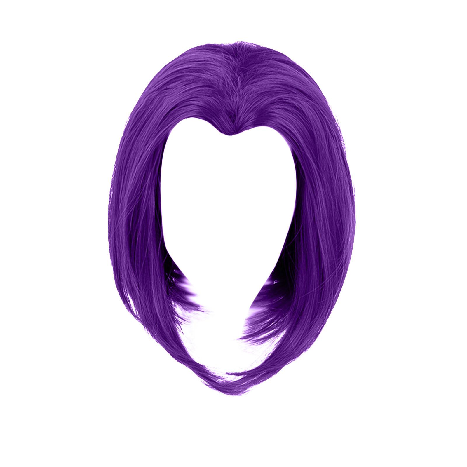 Purple Wig Short Bob Wigs For Women 12inch Heat Middle Part Straight Synthetic Costume Halloween Deep Conditioner Curly Hair (Purple,12inch) фиолетовый