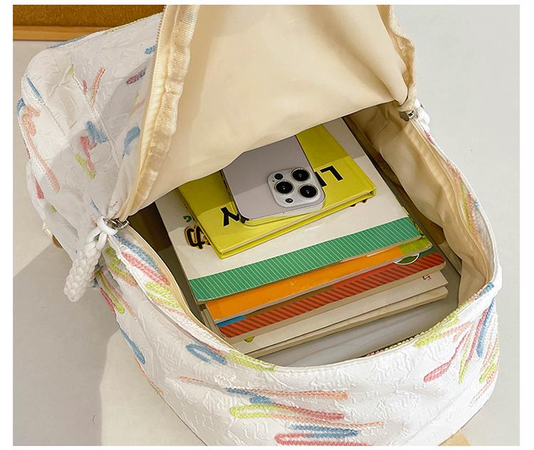 High-value Soft Girl Japanese-Style Cute Striped Backpack for Students, Large Capacity and Versatile.