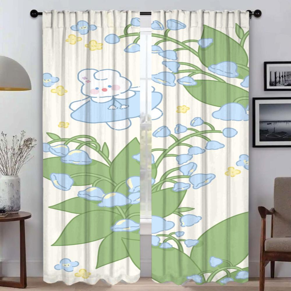 Cute Kitchen Curtains for Living Room Shades Window Curtain Home Interior Curtains 2 Pieces Tulle for Bedroom Partition Blackout