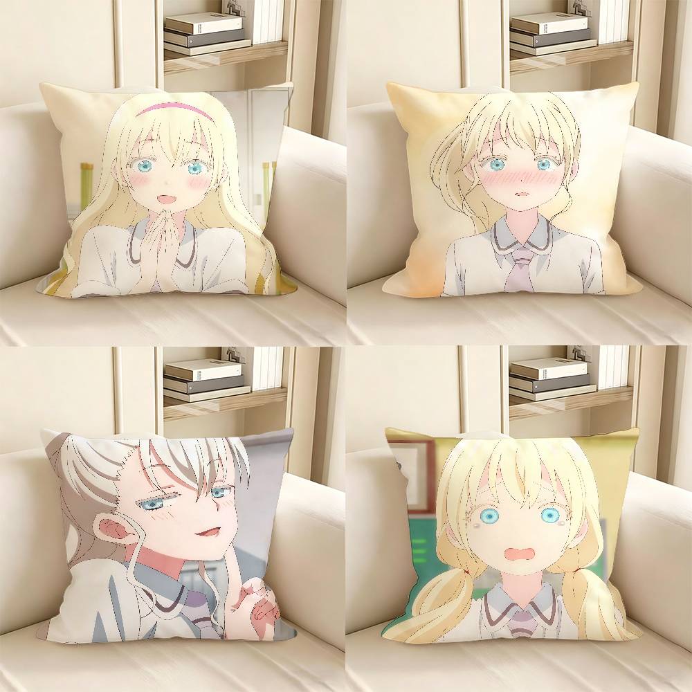 1pc Anime Asobi Asobase Characters Pillow Case Fashion Square Pillowcase Bedroom Sofa Room Ins Decoration Leisure