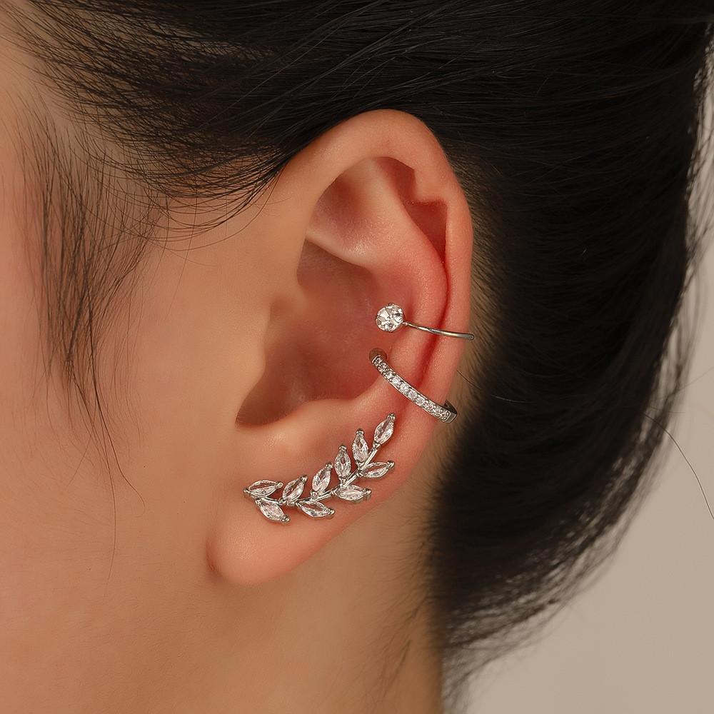 Bohemian No Piercing Crystal Rhinestone Ear Cuff Wrap Stud Clip Earrings For Women Girl Trendy Earrings Jewelry Bijoux