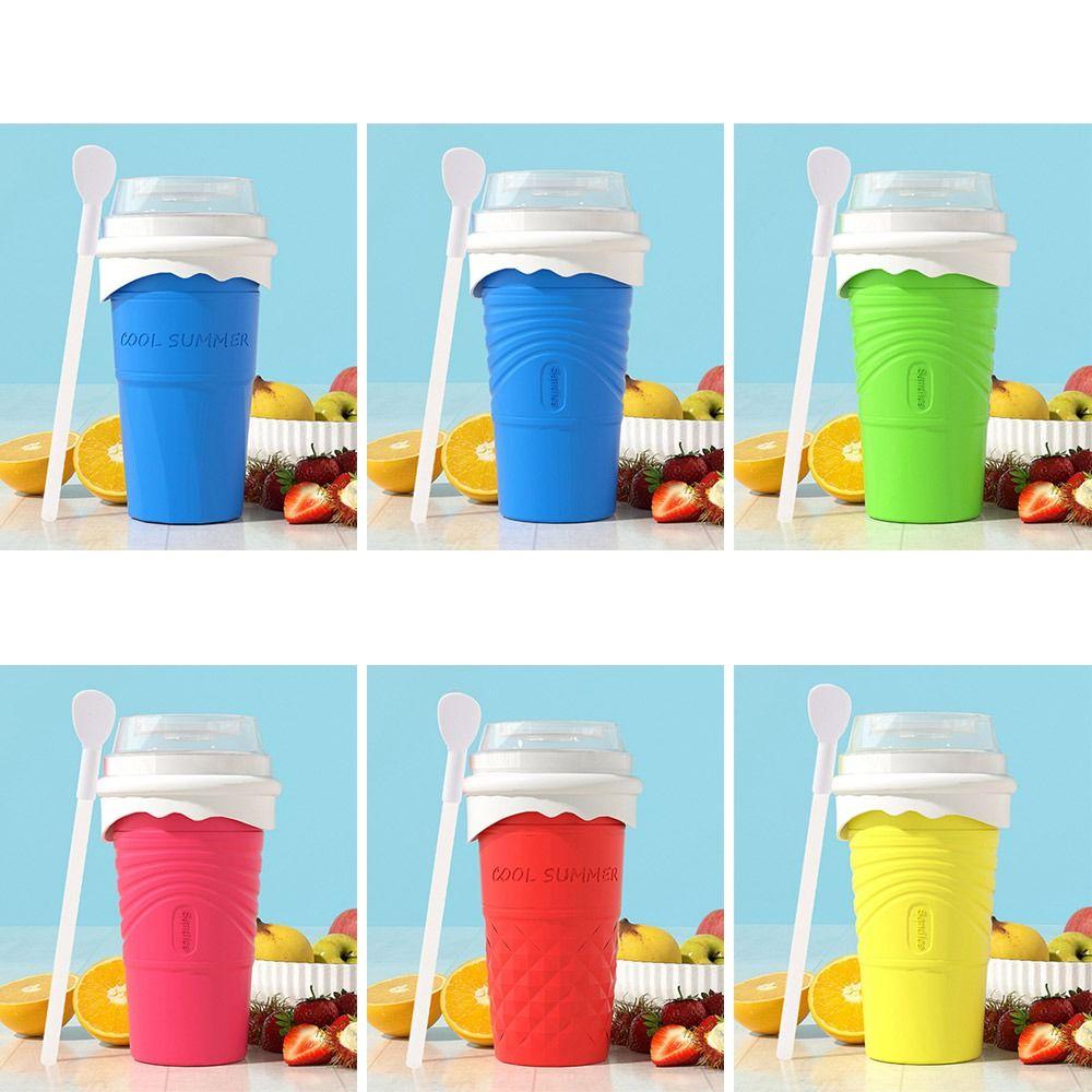 500 ML DIY Quick-Frozen Summer Smoothie Cup Large Capacity Cooling Milkshake Bottle Squeeze Portable Slushy Maker Cup