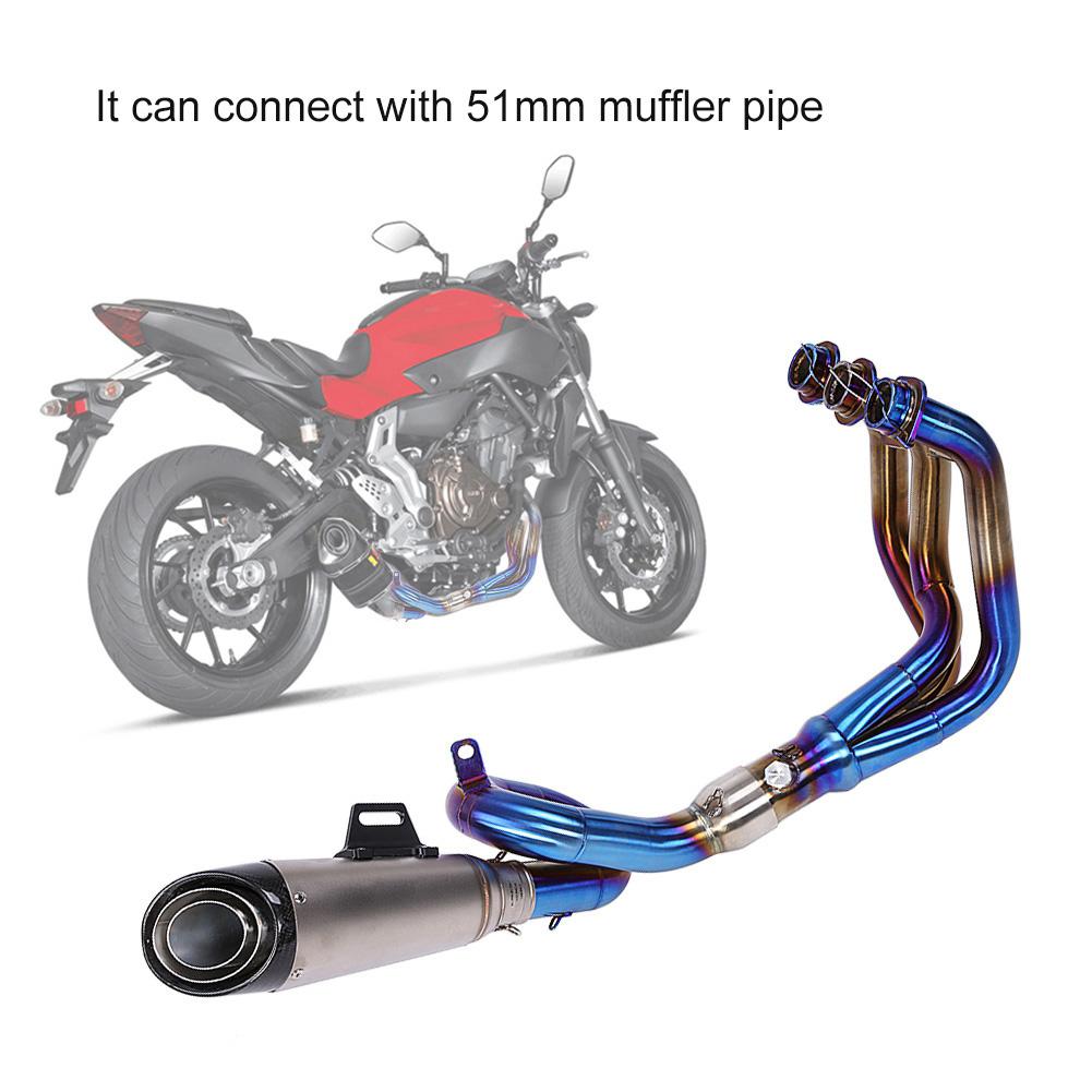 Motorcycle Full Exhaust System Vent Front Pipe Link  for Yamaha MT 09 FZ 09 2014 2017 ( Circle)