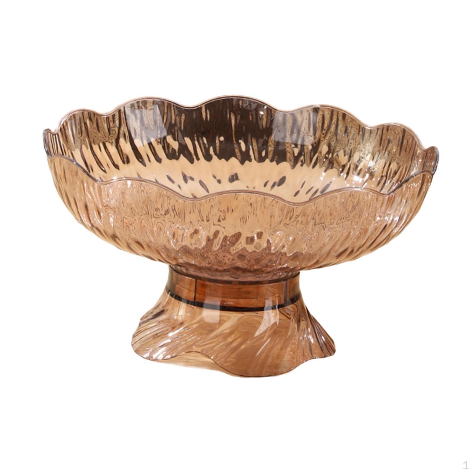 

Creative Fruit Bowl on Stand with Modern Multifunctional Tray, Elegant PP Stand, Decorative Tabletop Coffee Color