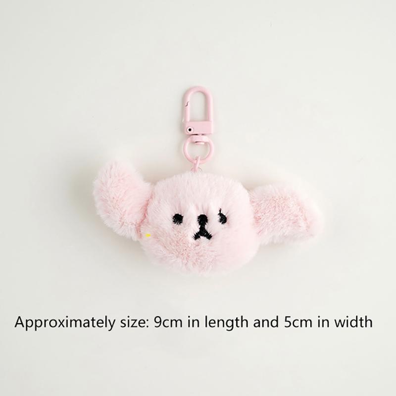 Cute Plush Little Bear Rabbit Doll Keychain Cartoon Animal Pendant Keyrings Backpack Decoration Accessories Gifts