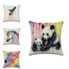 Versatile Cotton Linen Cushion Cover Featuring Cartoon Rainbow Animals For Stylish Decoration