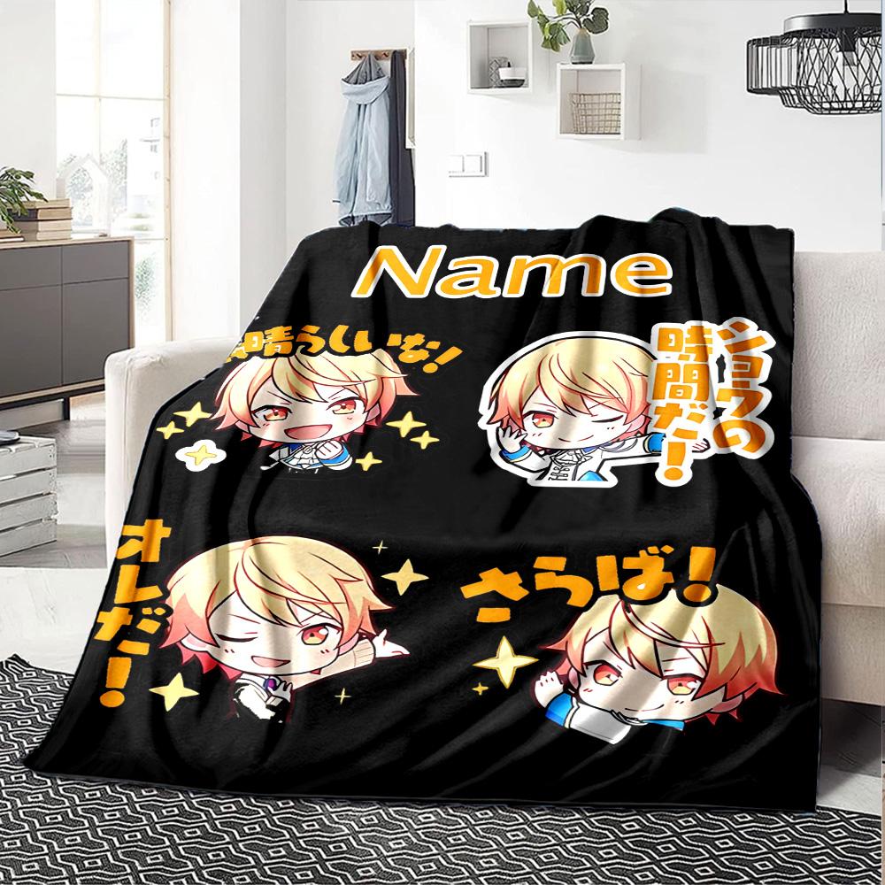 Customiz Name Personality Tsukasa Tenma Blanket Soft &Warm Sofa Office Bed Travel Lunch Break Blanket, Gift Suitable All Seasons